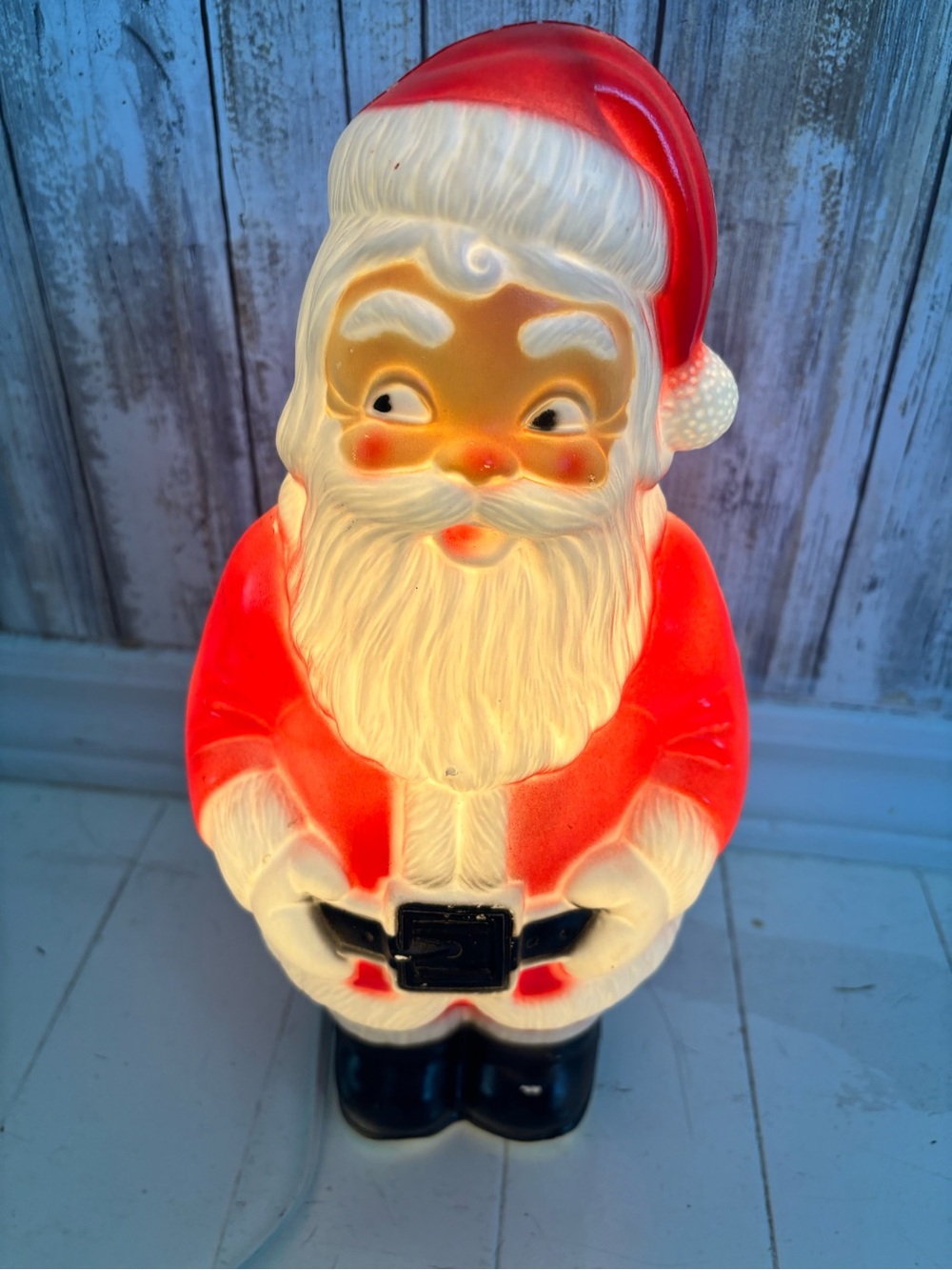 Vintage Red Santa Lamp - Christmas  Holiday Decor